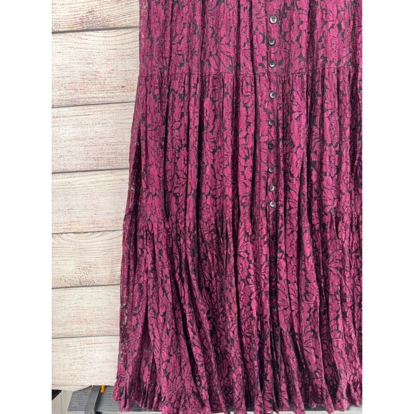 Vintage American Angel Floral Embossed Maxi Dress Women's Medium Purple - Picture 5 of 9